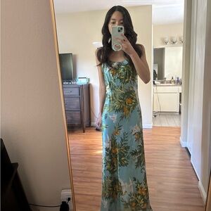 Reformation Airbella Silk Dress in Villa Luvia